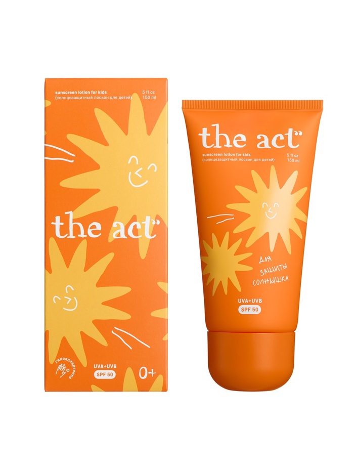 Солнцезащитный лосьон для детей The Act SPF 50, 150 мл - Фото 1