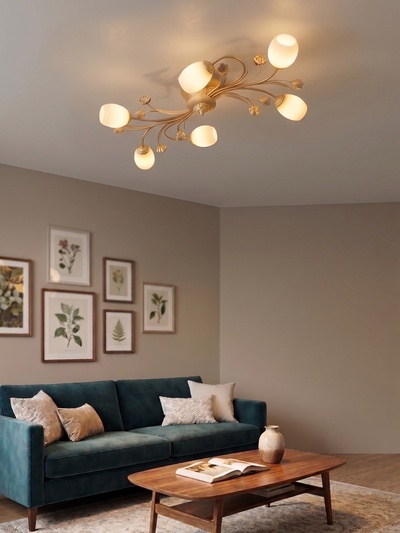 Люстра BayerLux 2788/6, E27, 40 Вт, белая, 90×60×26 см