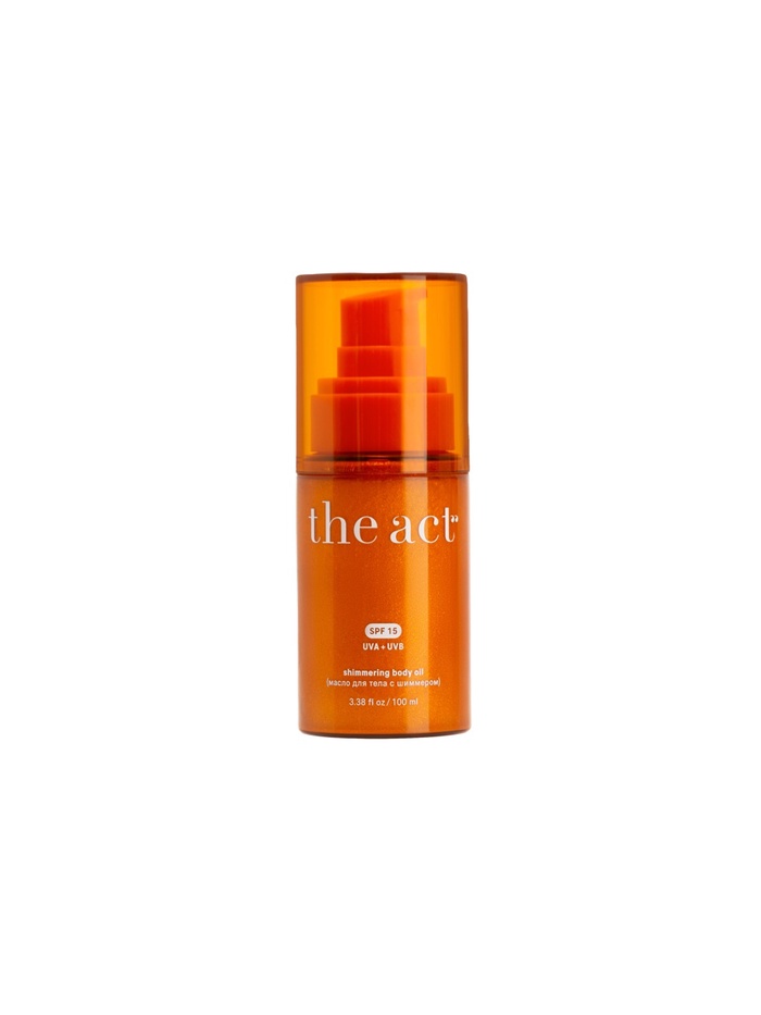 Масло для тела с шиммером The Act SPF 15, 100 мл - Фото 1