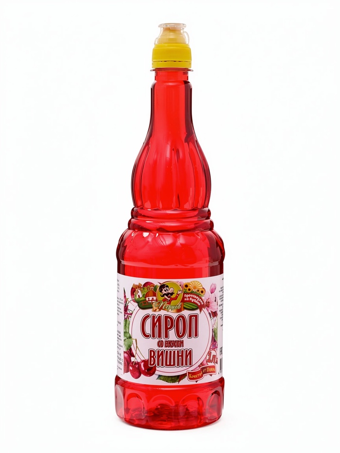 Сироп без сахара, вкус: вишня, 1 л.