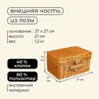 УЦЕНКА Корзина - холодильник для пикника maclay, плетёная, 2 персоны, 37×27×21 см, лоза - Фото 3