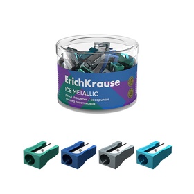 Точилка пластиковая ErichKrause EasySharp, Ice Metallic, МИКС