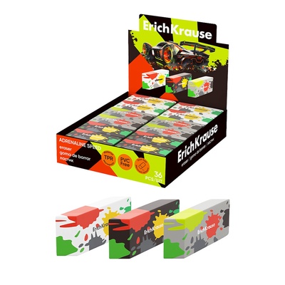 Ластик ErichKrause Adrenaline Speed МИКС