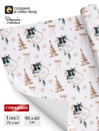 Бумага упаковочная глянцевая «Белая и золотая сказка», 60×90 см (10 шт) - фото 809746363