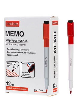WB_087374 Маркер Мемо для магнитно-маркерных досок на магните со стирателем закруг пишущ уз