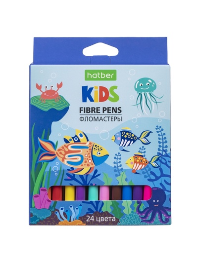 Фломастеры 24цв, Hatber, ЭКО, Африка, карт.уп, европодвес 78347