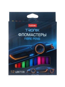 Фломастеры 12цв, Hatber,Троникс, карт.уп, европодвес 94009