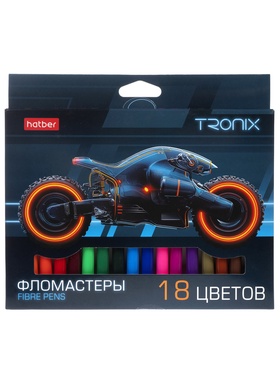 Фломастеры 18цв, Hatber,ТРОНИКС, карт.уп, европодвес 94010