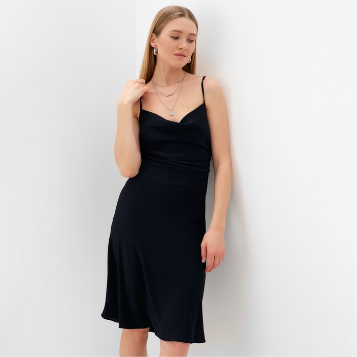 УЦЕНКА Платье женское мини MINAKU: Casual Collection чёрная, р-р 48 - Фото 1