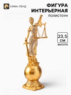Фигура полистоун «Фемида - богиня правосудия на шаре», под золото, 5.7×6×23.5 см - Фото 1