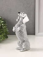 Фигура полистоун «Серебряная такса», бисерный, 8.5×7×20 см - Фото 2