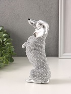 Фигура полистоун «Серебряная такса», бисерный, 8.5×7×20 см - Фото 3
