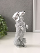 Фигура полистоун «Серебряная такса», бисерный, 8.5×7×20 см - Фото 5