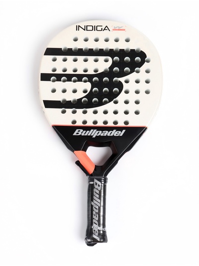 Ракетка для падела тенниса BULLPADEL Indiga Women 26, карбон, молочно-черная