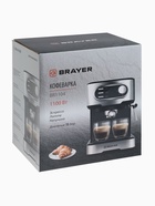 Кофеварка BRAYER 1104BR, рожковая, 1100 Вт, 1.5 л, 15 бар, капучинатор - Фото 7