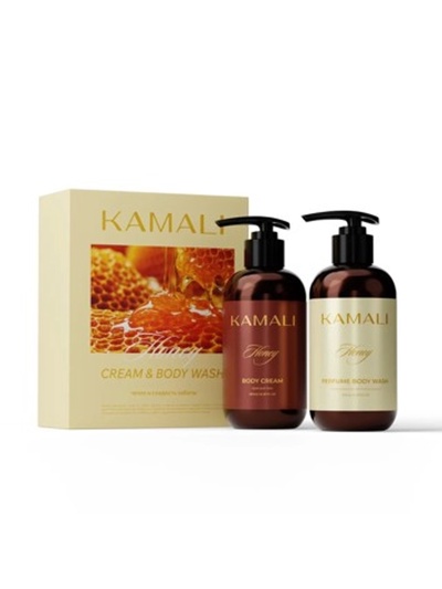 Подарочный набор с уходовой косметикой HONEY: крем для тела 250 мл, гель для душа, 250 мл, KAMALI