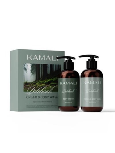 Подарочный набор с уходовой косметикой PATCHOULI: крем для тела 250 мл, гель для душа 250 мл, KAMALI