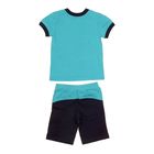 Комплект для мальчика (футболка+шорты) "Лидер", кулирка, рост 110 см (5 лет), цвет темно-синий+бирюза - Фото 9