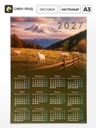 Календарь 2027, настенный, А3 «Бараны в поле» (20 шт) - фото 809750226