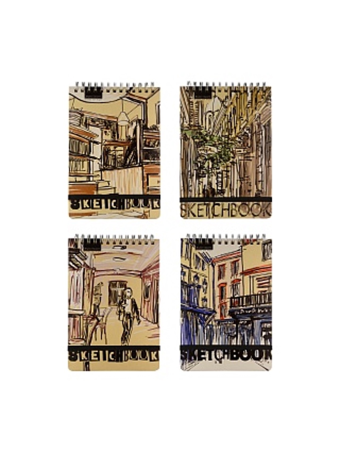 SKETCHBOOK BV, 180х260 мм, 60Л, КРАФТ 100 гр, НА ГРЕБНЕ (4 ВИДА)