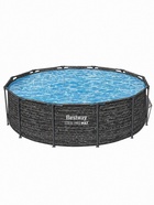 УЦЕНКА Бассейн каркасный Steel Pro, 366×100 см, круглый, цвет графит, 561PG Bestway - Фото 4