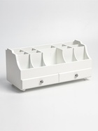 УЦЕНКА Шкатулка дерево для украшений и косметики 2 ящика белая 35×16.5×17 см - Фото 2