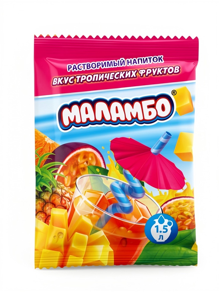 Напиток растворимый Маламбо, вкус: тропические фрукты, 9 г