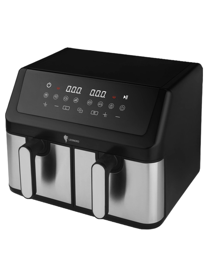 Аэрогриль Leonord LE-17707, 2100 Вт, 2 чаши по 4.5 л, 8 программ, до 200°С, таймер, решётка - Фото 1