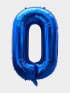 Воздушный шар фольгированный 40" «Цифра 0», темно-синий - Фото 2