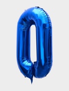 Воздушный шар фольгированный 40" «Цифра 0», темно-синий - Фото 4