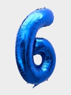 Воздушный шар фольгированный 40" «Цифра 6», темно-синий - Фото 3