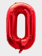 Воздушный шар фольгированный 40" «Цифра 0», красный - Фото 2