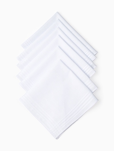 Платки носовые «Этель» White cotton, 28×28 см - 6 шт., хлопок 100%, белые