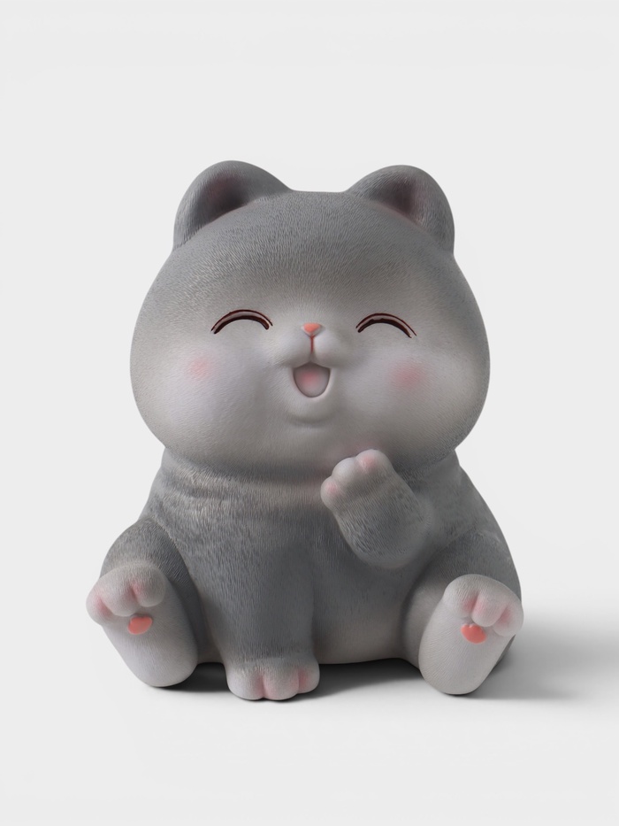 Копилка для денег «Смеющийся котик», пластик, 13.2×14×15 см