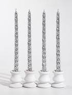 Свечи витые, 1.7×25 см, 4 шт., полоска, серебро - Фото 2