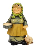 Садовая фигура из полистоуна «Бабушка с поросенком», 12×11×21 см - фото 809757011