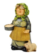 Садовая фигура из полистоуна «Бабушка с поросенком», 12×11×21 см - фото 809757015