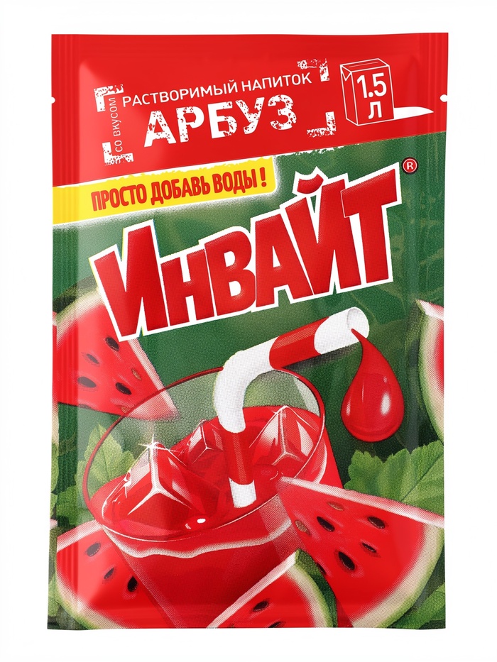 Напиток растворимый ИНВАЙТ, вкус: арбуз, 9 г - Фото 1