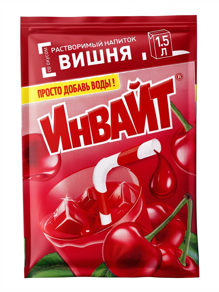 Напиток растворимый ИНВАЙТ, вкус: вишня, 9 г - Фото 1
