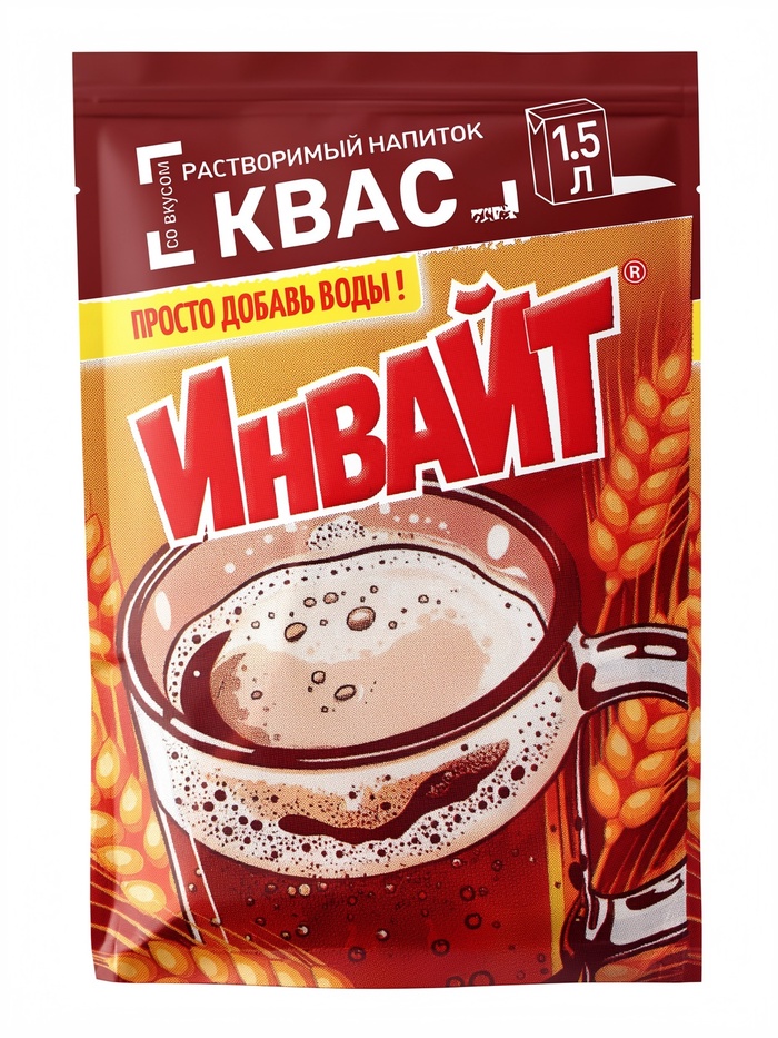 Напиток растворимый ИНВАЙТ, вкус: квас, 9 г - Фото 1