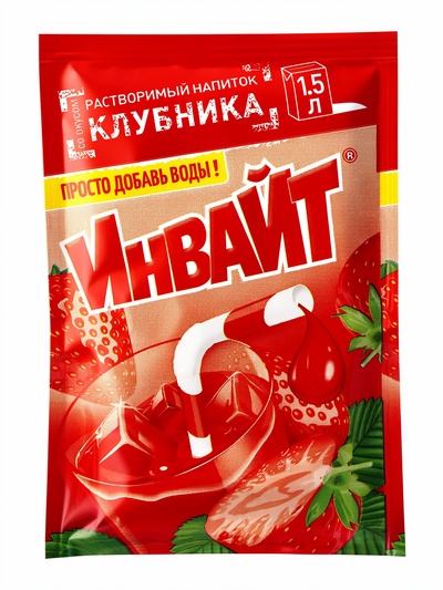 Напиток растворимый ИНВАЙТ, вкус: клубника, 12 г