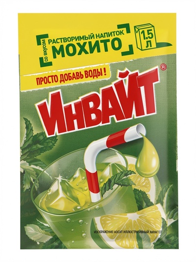 Напиток растворимый ИНВАЙТ, вкус: мохито, 12 г