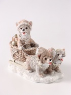 Фигурка «Новогодние сани с корги», 10 см, полистоун - фото 809775410
