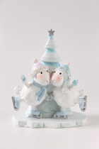Фигурка новогодняя «Барашки на коньках», 13,5 см, полистоун - фото 809775592