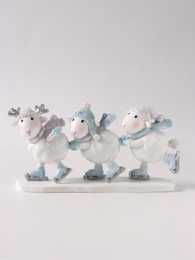 Фигурка «Барашки на катке», 8,5 см, полистоун