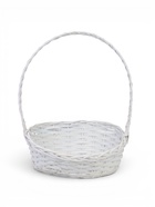 Корзина плетёная для хранения, из лозы, 39×29×20 см, с ручкой, белая, Greengo - фото 809776331