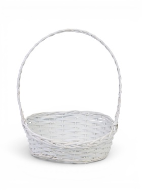 Корзина плетёная для хранения, из лозы, 39×29×20 см, с ручкой, белая, Greengo