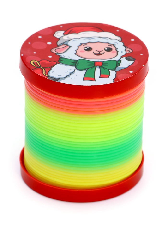 Пружинка радуга Funny toys «Веселая овечка», цвет МИКС, d.-5 см - Фото 1