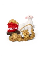 Магнит на холодильник «Овечка с тележкой золота», полистоун, 5.2×5.4×1 см, МИКС - Фото 3
