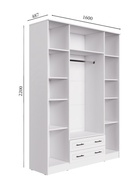 Шкаф прямой четырёхстворчатый Ривьера, с зеркалом, 1600х487х2200, цвет белый/шато белый - фото 809776923